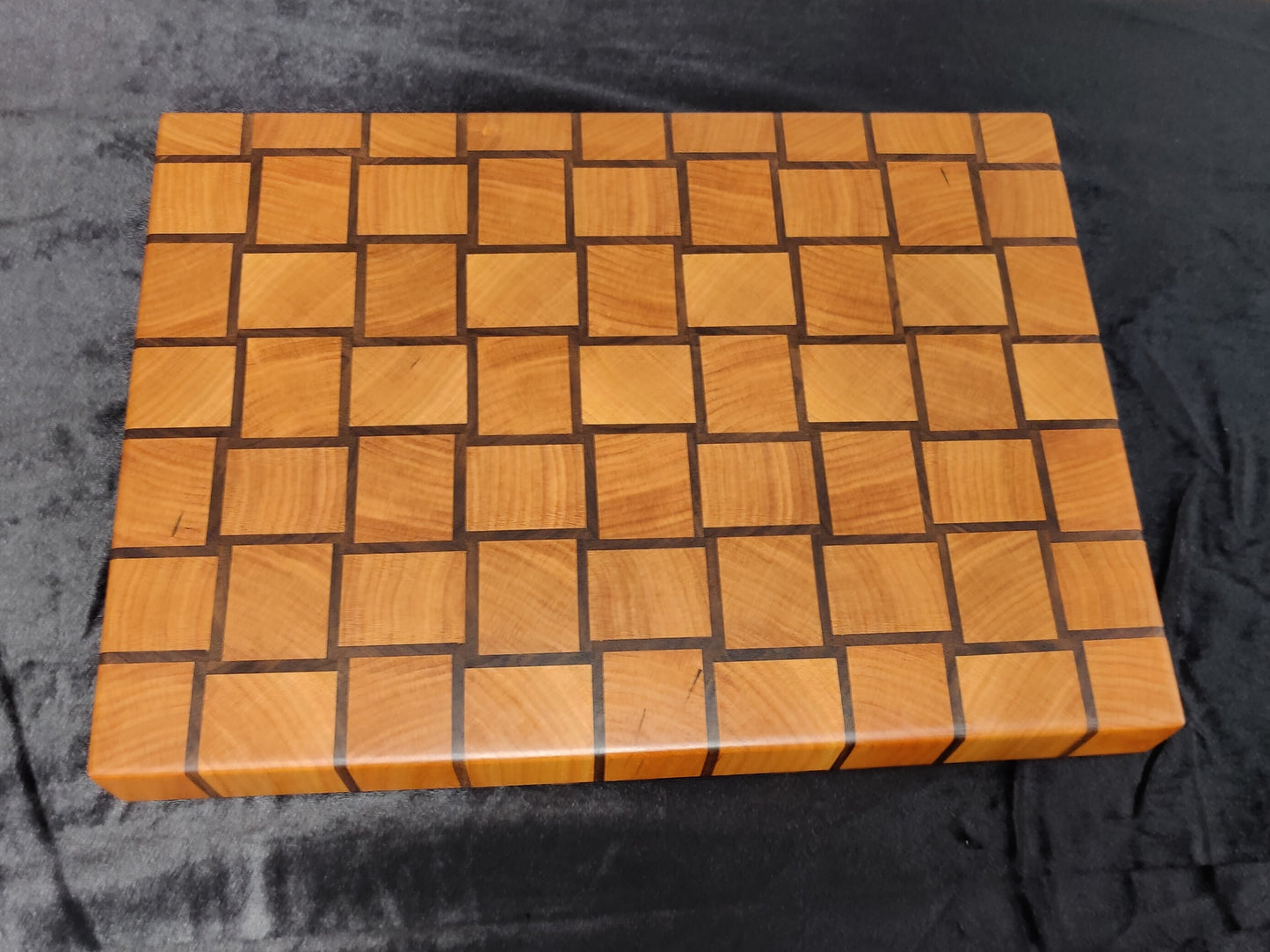 Basket Weave End Grain Walnut and Cherry Cutting Board